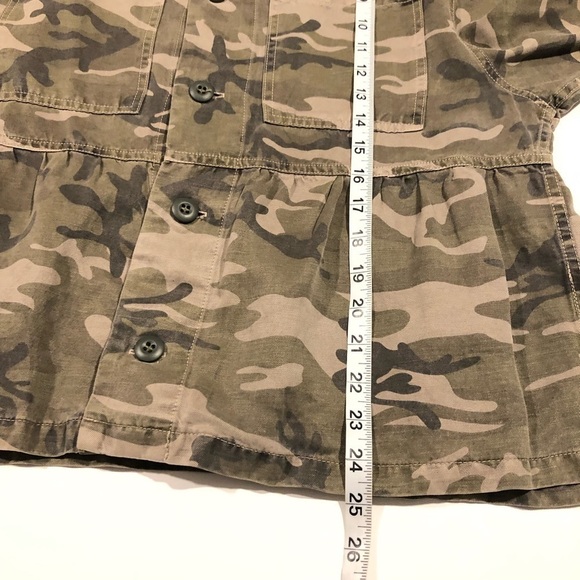 AMO Cropped Rosie Jacket Camo Peplum Linen Tencel M - Picture 11 of 13